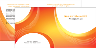 modele depliant 2 volets  4 pages  web design orange fond orange colore MIFBE75631