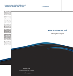 exemple depliant 2 volets  4 pages  web design fond noir bleu abstrait MLIGBE76003