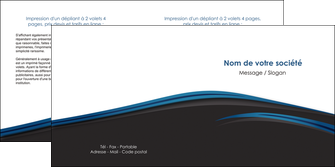 imprimer depliant 2 volets  4 pages  web design fond noir bleu abstrait MLIGBE76005