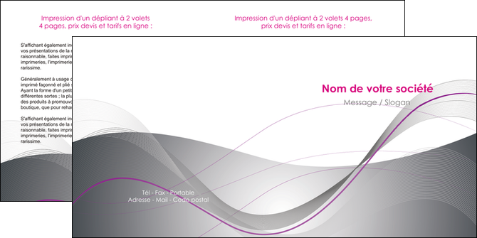 imprimerie depliant 2 volets  4 pages  web design gris fond gris texture MIDBE79201
