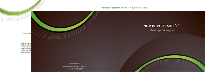 exemple depliant 2 volets  4 pages  web design noir fond noir vert MID79237
