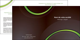 faire modele a imprimer depliant 2 volets  4 pages  web design noir fond noir vert MID79251