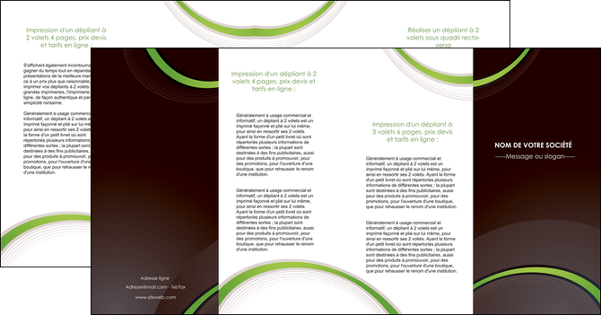 cree depliant 4 volets  8 pages  web design noir fond noir vert MID79269