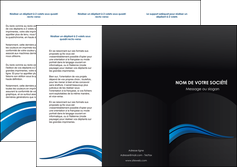 cree depliant 3 volets  6 pages  web design bleu couleurs froides gris MLIGBE79571