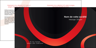 cree depliant 2 volets  4 pages  web design rouge rond abstrait MIF79661
