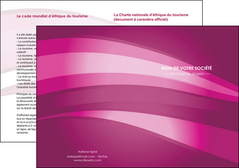 cree depliant 2 volets  4 pages  web design rose rose fuschia couleur MID80545