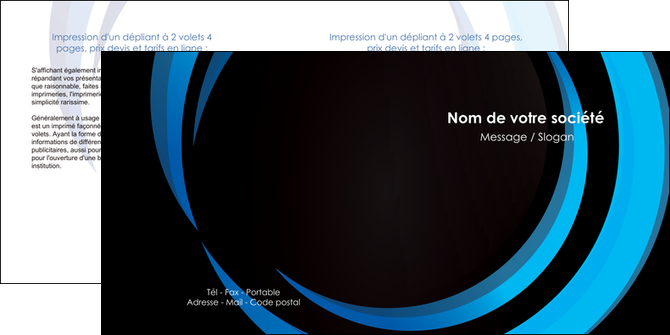 creer modele en ligne depliant 2 volets  4 pages  web design bleu couleurs froides abstrait MLGI81311