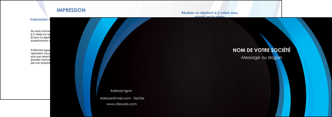 faire depliant 2 volets  4 pages  web design bleu couleurs froides abstrait MLGI81325