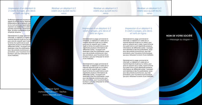 faire depliant 4 volets  8 pages  web design bleu couleurs froides abstrait MLGI81349