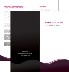 maquette en ligne a personnaliser depliant 2 volets  4 pages  web design violet noir fond noir MLIG81949