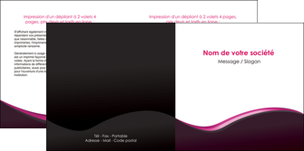 impression depliant 2 volets  4 pages  web design violet noir fond noir MLIG81951