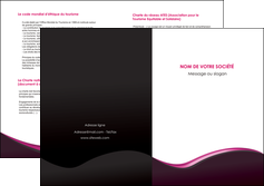 modele depliant 2 volets  4 pages  web design violet noir fond noir MLIG81961