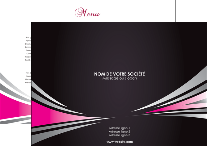 modele en ligne set de table restaurant menu restaurant liste menu rose MIDLU86491