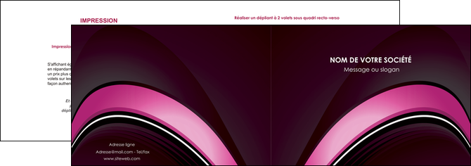 personnaliser maquette depliant 2 volets  4 pages  web design texture contexture structure MIDLU88645