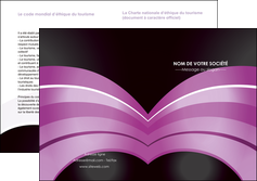 cree depliant 2 volets  4 pages  web design abstrait violet violette MIFBE89189