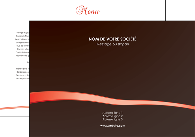 imprimer set de table metiers de la cuisine menu menu restaurant restauration MIDLU94103
