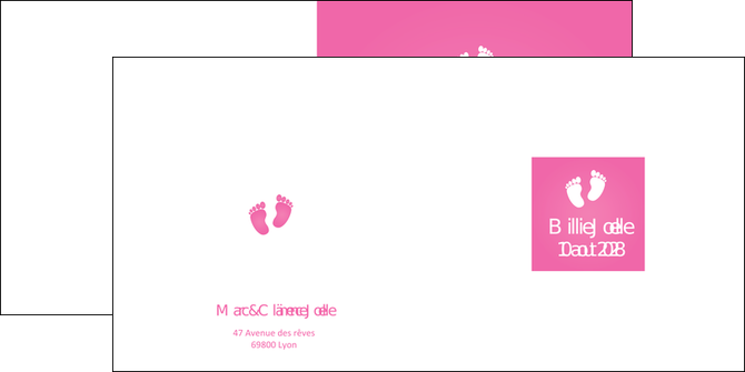 realiser depliant 2 volets  4 pages  fille rose photo MIDBE96347